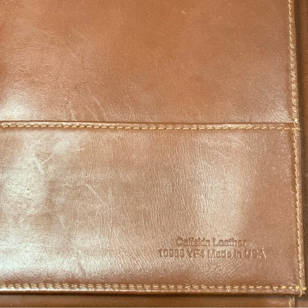 Vintage Franklin Quest 7 Ring Woven Leather Crossbody Planner 11” X 9”